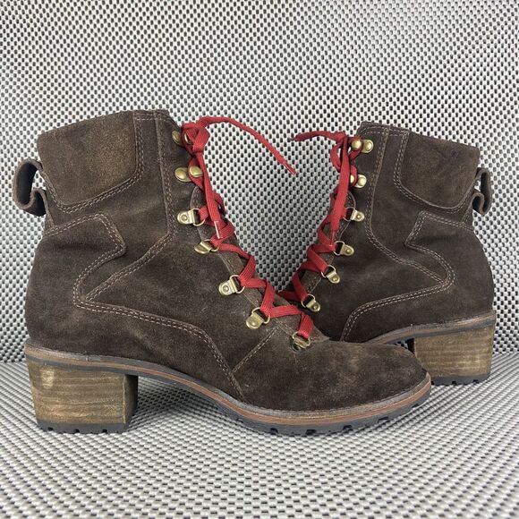 L.L Bean Deerfield Alpine Boots Womens Size 9M Brown Lace Up Made in Brazil - Picture 3 of 14